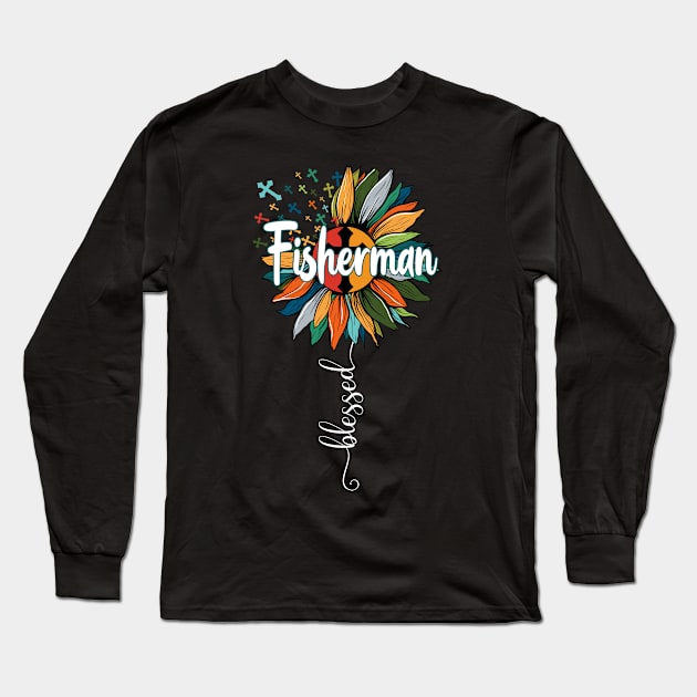 Blessed Fisherman Long Sleeve T-Shirt by Brande